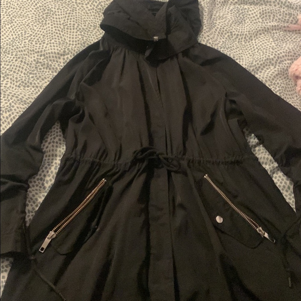 Black Zara rain coat